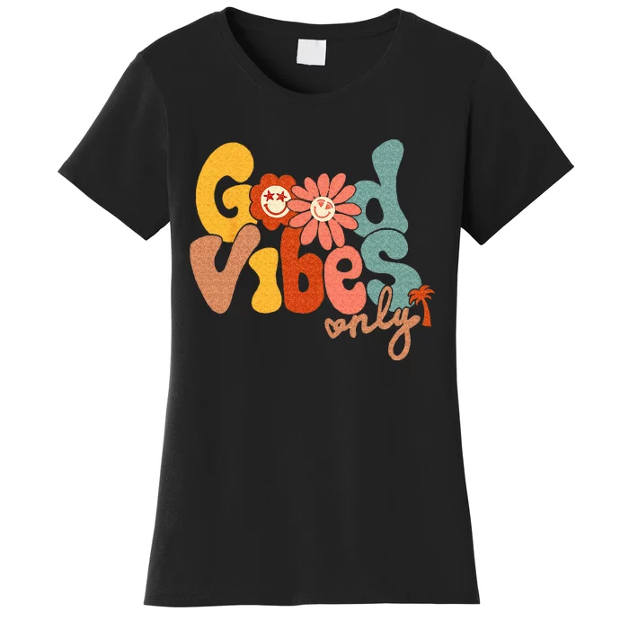 Good Vibes Only Flower Hawaii Beach Summer Vacation Family Women's T-Shirt