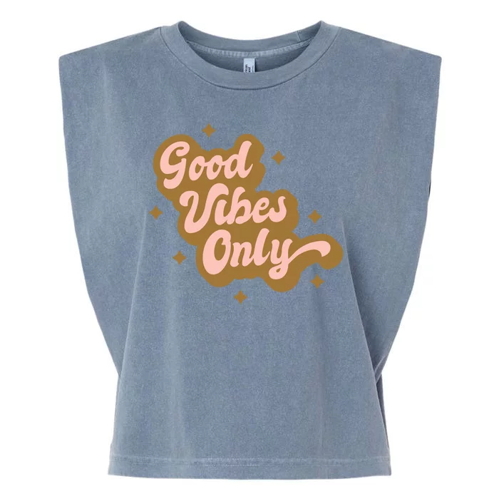 Good Vibes Only Retro Garment-Dyed Women's Muscle Tee