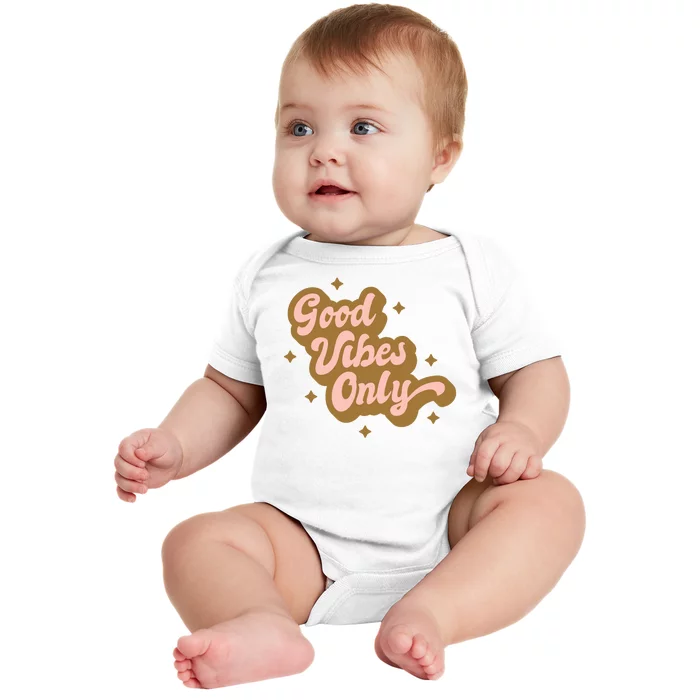 Good Vibes Only Retro Baby Bodysuit