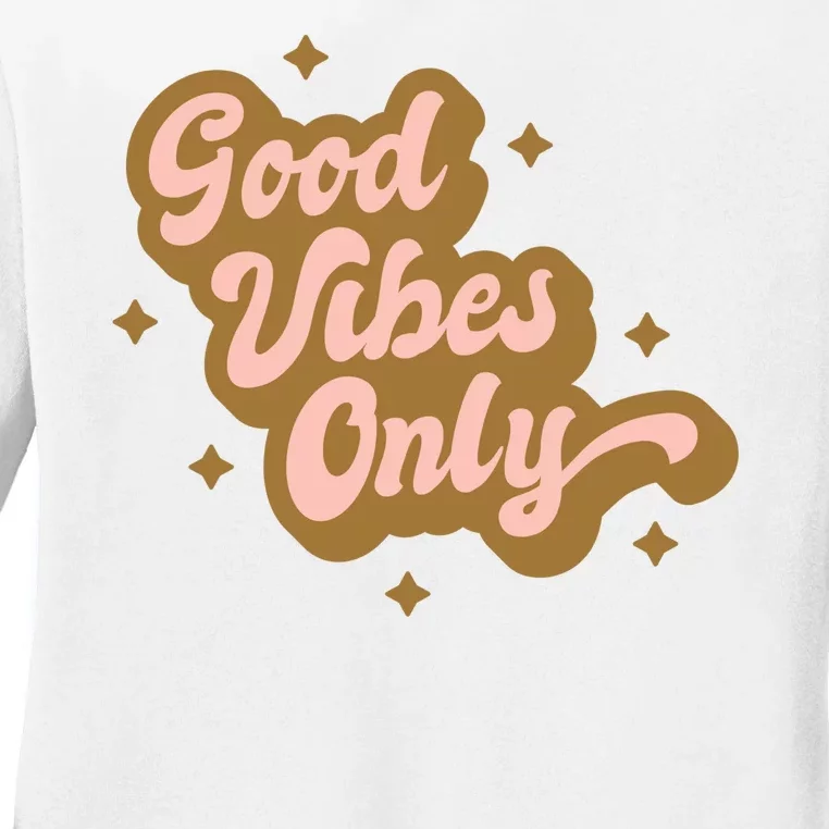 Good Vibes Only Retro Ladies Long Sleeve Shirt