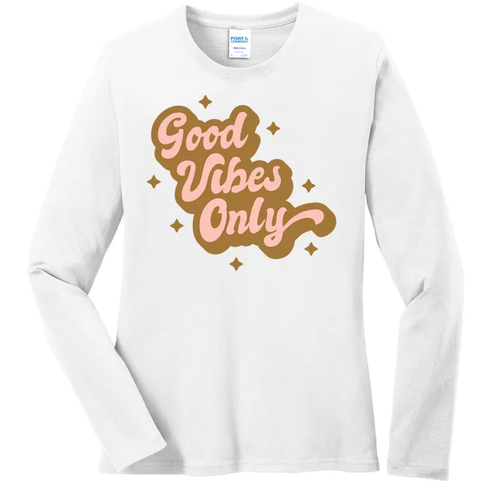 Good Vibes Only Retro Ladies Long Sleeve Shirt