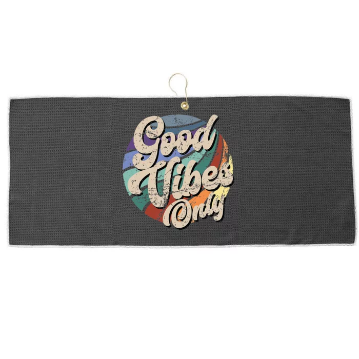 Good Vibes Only Vintage Positive Mind Large Microfiber Waffle Golf Towel