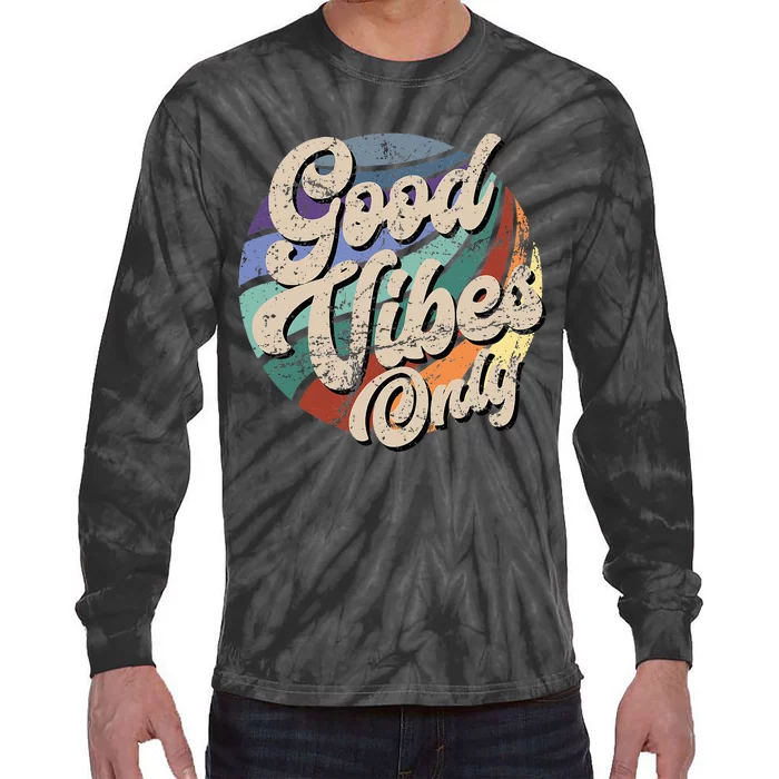 Good Vibes Only Vintage Positive Mind Tie-Dye Long Sleeve Shirt