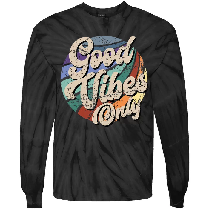 Good Vibes Only Vintage Positive Mind Tie-Dye Long Sleeve Shirt