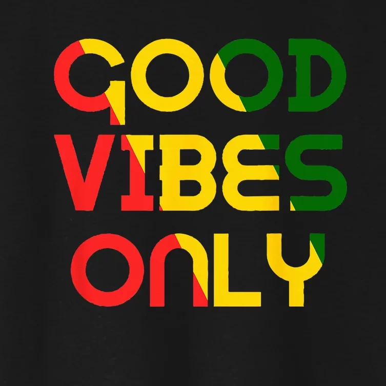 Good Vibes Only Rasta Reggae Roots Clothing Tee Flag Women's Crop Top Tee