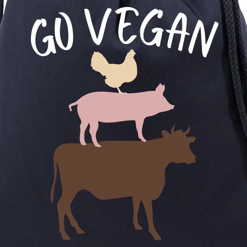 Go Vegan Or Go Home Vegetarian Funny Vegan Veganism Diet Go Vegan Drawstring Bag