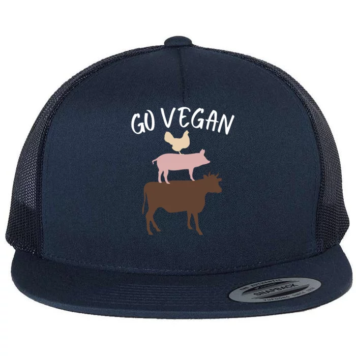 Go Vegan Or Go Home Vegetarian Funny Vegan Veganism Diet Go Vegan Flat Bill Trucker Hat