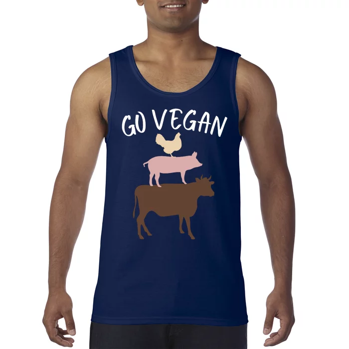 Go Vegan Or Go Home Vegetarian Funny Vegan Veganism Diet Go Vegan Tank Top