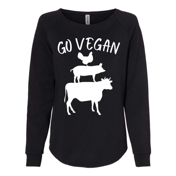 Go Vegan Or Go Home Vegetarian Go Vegan Funny Vegan Veganism Diet Womens California Wash Sweatshirt