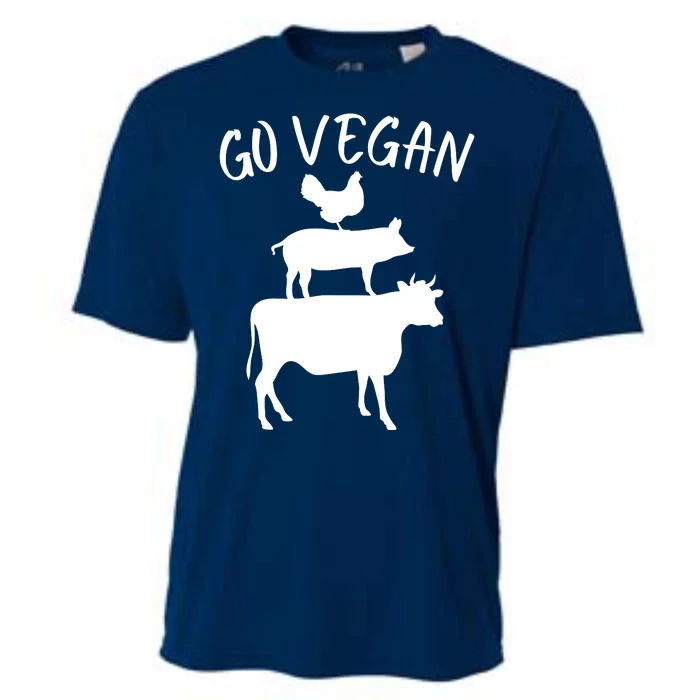 Go Vegan Or Go Home Vegetarian Go Vegan Funny Vegan Veganism Diet Cooling Performance Crew T-Shirt