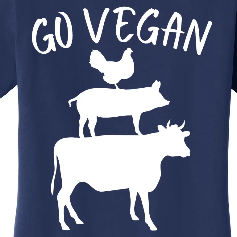 Go Vegan Or Go Home Vegetarian Go Vegan Funny Vegan Veganism Diet Women's T-Shirt