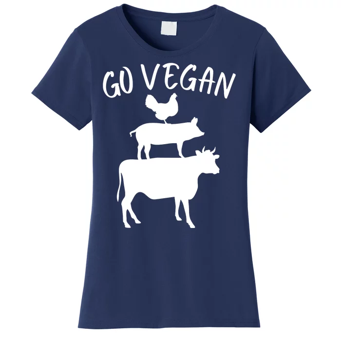 Go Vegan Or Go Home Vegetarian Go Vegan Funny Vegan Veganism Diet Women's T-Shirt