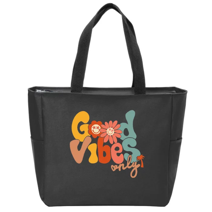 Good Vibes Only Flower Hawaii Beach Summer Vacation Family Zip Tote Bag