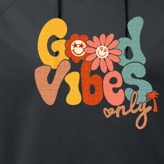 Good Vibes Only Flower Hawaii Beach Summer Vacation Family Performance Fleece Hoodie