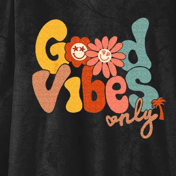 Good Vibes Only Flower Hawaii Beach Summer Vacation Family Hooded Wearable Blanket