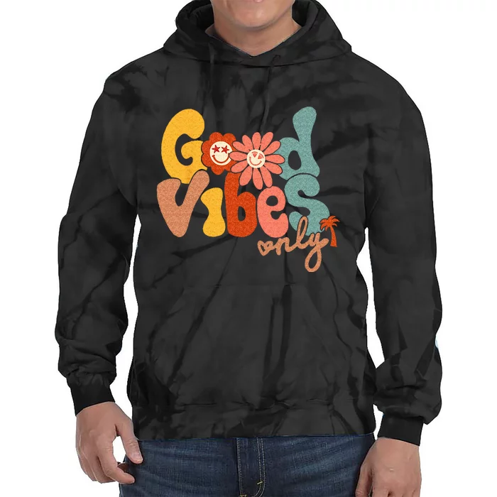 Good Vibes Only Flower Hawaii Beach Summer Vacation Family Tie Dye Hoodie