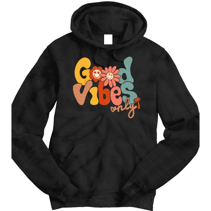 Good Vibes Only Flower Hawaii Beach Summer Vacation Family Tie Dye Hoodie