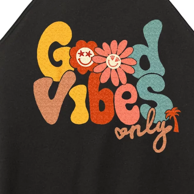 Good Vibes Only Flower Hawaii Beach Summer Vacation Family Women’s Perfect Tri Rocker Tank