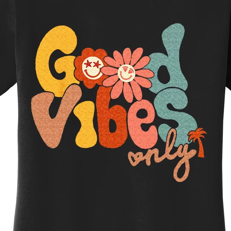 Good Vibes Only Flower Hawaii Beach Summer Vacation Family Women's T-Shirt