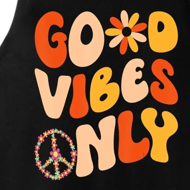 GOOD VIBES ONLY PEACE LOVE 60s 70s Tie Dye Groovy Hippie Ladies Tri-Blend Wicking Tank