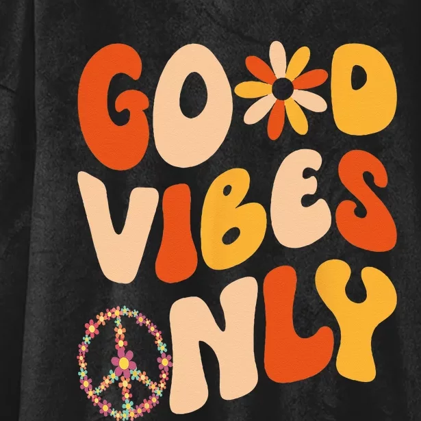 GOOD VIBES ONLY PEACE LOVE 60s 70s Tie Dye Groovy HippiE Hooded Wearable Blanket