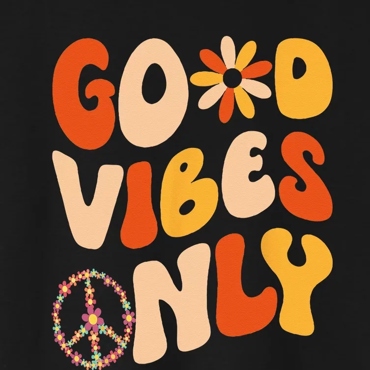 GOOD VIBES ONLY PEACE LOVE 60s 70s Tie Dye Groovy HippiE Women's Crop Top Tee