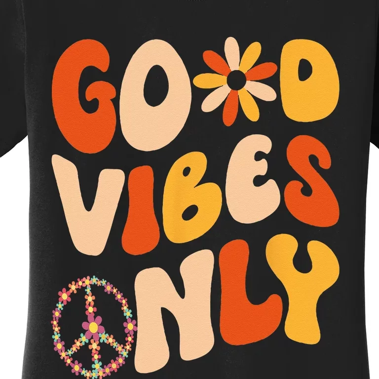 GOOD VIBES ONLY PEACE LOVE 60s 70s Tie Dye Groovy HippiE Women's T-Shirt