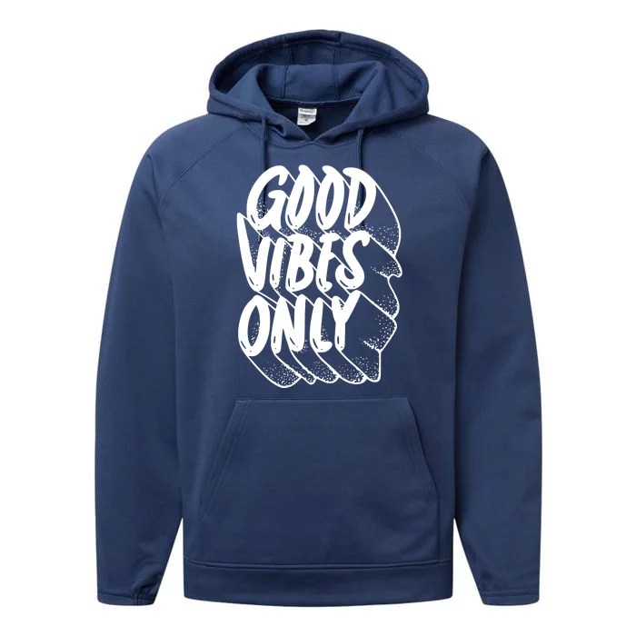 Good Vibes Only Cool Retro Performance Fleece Hoodie