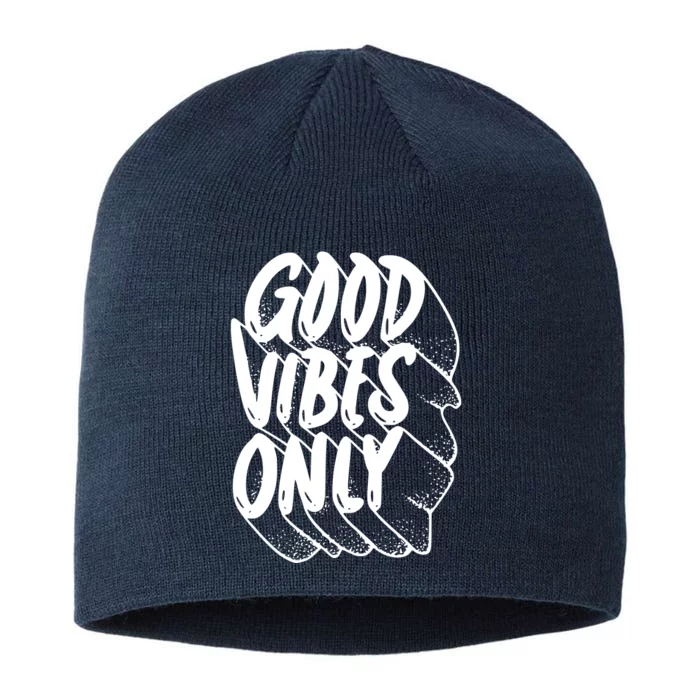 Good Vibes Only Cool Retro 8 1/2in Sustainable Knit Beanie