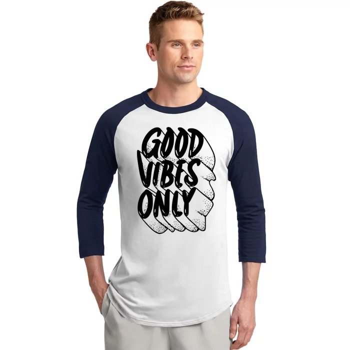 Good Vibes Only Cool Retro Baseball Sleeve Shirt