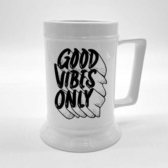 Good Vibes Only Cool Retro Front & Back Beer Stein