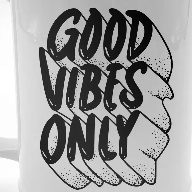 Good Vibes Only Cool Retro Front & Back Beer Stein