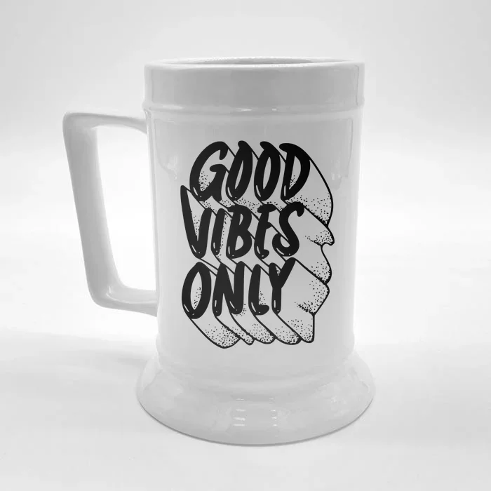 Good Vibes Only Cool Retro Front & Back Beer Stein