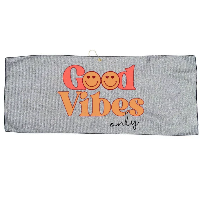 Good Vibes Only Positive Quote Happy Emoji Large Microfiber Waffle Golf Towel