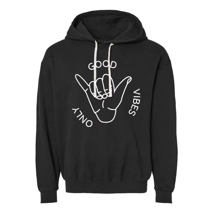 Good Vibes Only Gnarly Surfer Garment-Dyed Fleece Hoodie