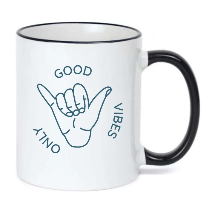 Good Vibes Only Gnarly Surfer Black Color Changing Mug