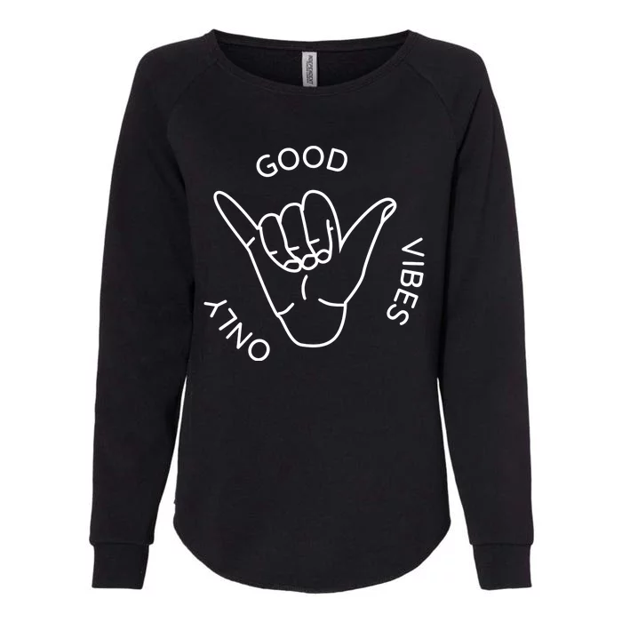 Good Vibes Only Gnarly Surfer Womens California Wash Sweatshirt