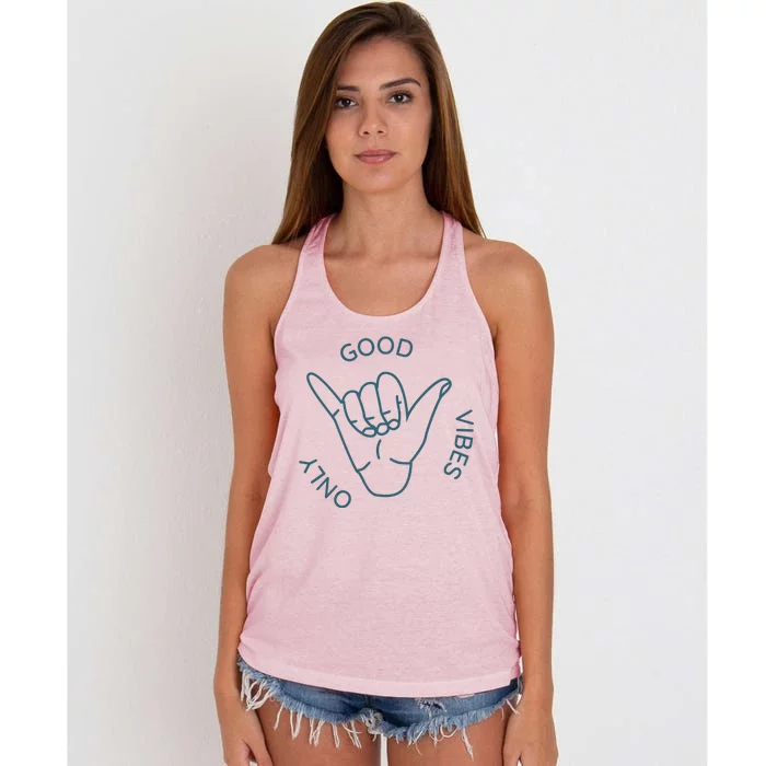 Good Vibes Only Gnarly Surfer Women's Knotted Racerback Tank