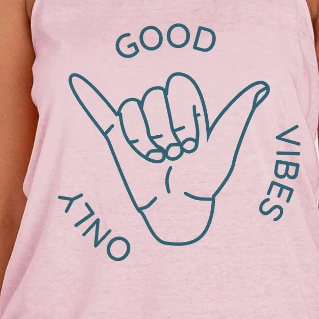 Good Vibes Only Gnarly Surfer Women's Knotted Racerback Tank