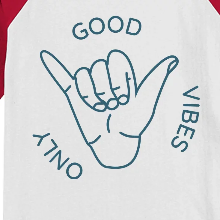 Good Vibes Only Gnarly Surfer Kids Colorblock Raglan Jersey