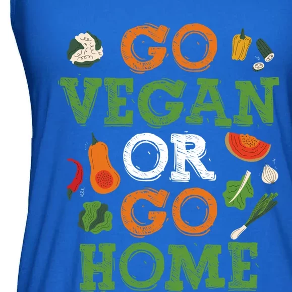 Go Vegan Or Go Home Veganism Gift Ladies Essential Flowy Tank