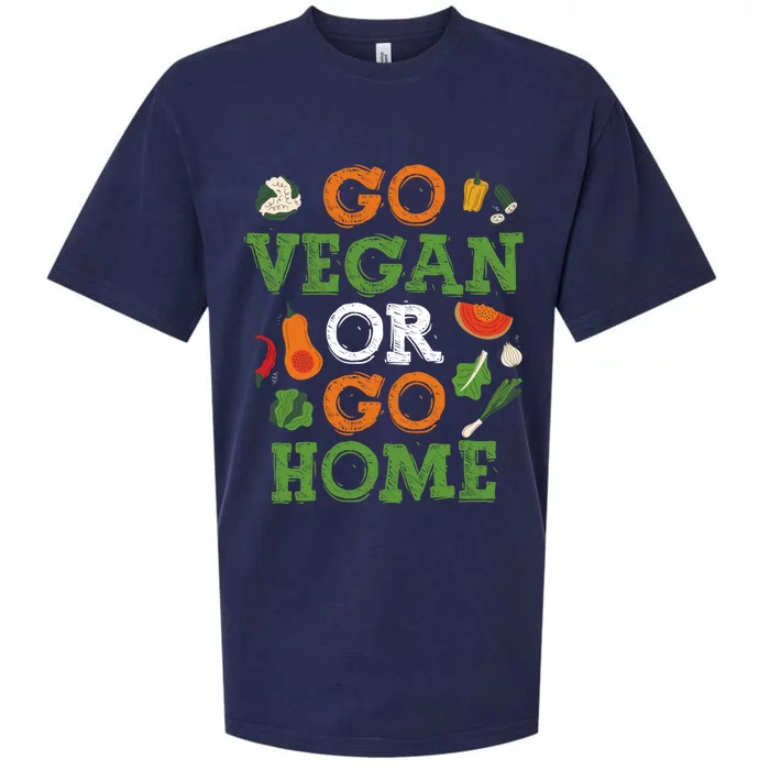 Go Vegan Or Go Home Veganism Gift Sueded Cloud Jersey T-Shirt