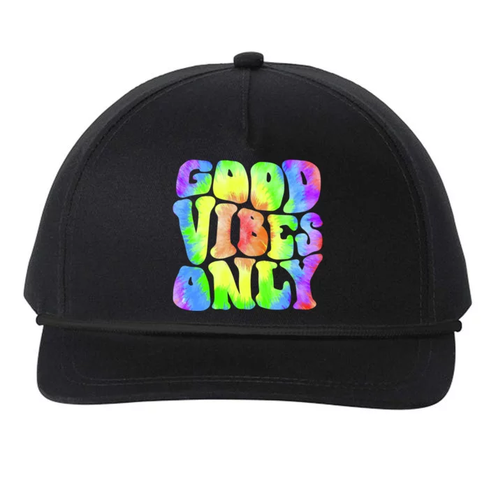 Good Vibes Only Trippy Colorful Vibing Snapback Five-Panel Rope Hat