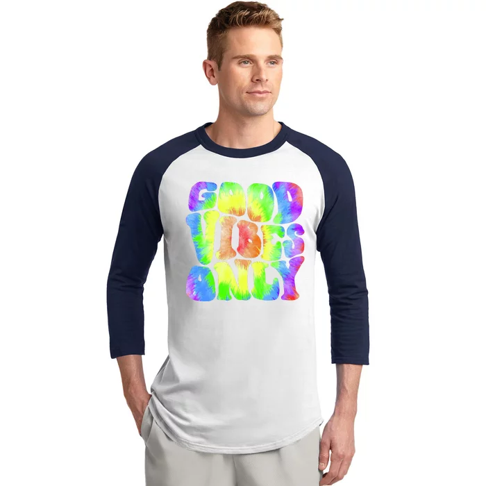 Good Vibes Only Trippy Colorful Vibing Baseball Sleeve Shirt