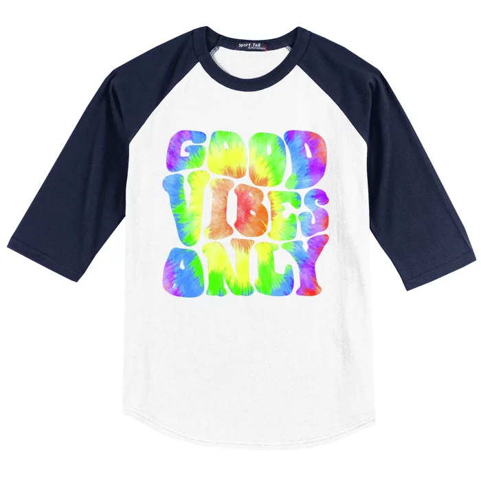 Good Vibes Only Trippy Colorful Vibing Baseball Sleeve Shirt