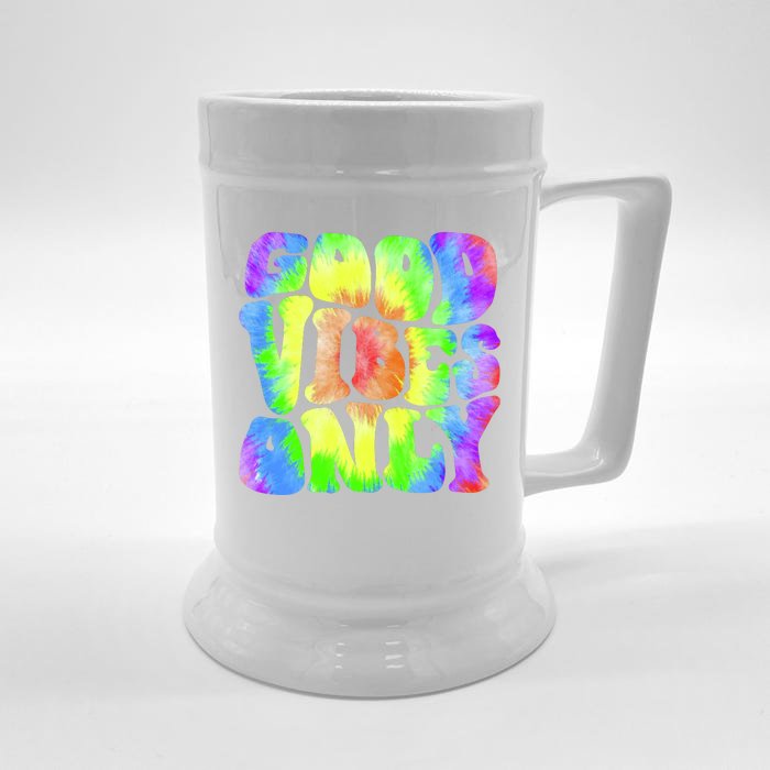 Good Vibes Only Trippy Colorful Vibing Front & Back Beer Stein