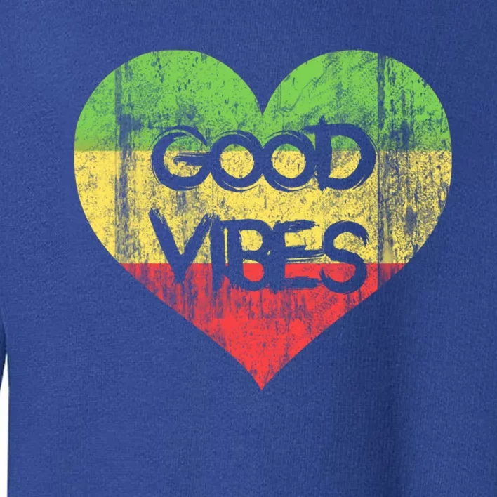 Good Vibes One Love One Heart Rastafari Gift Toddler Sweatshirt