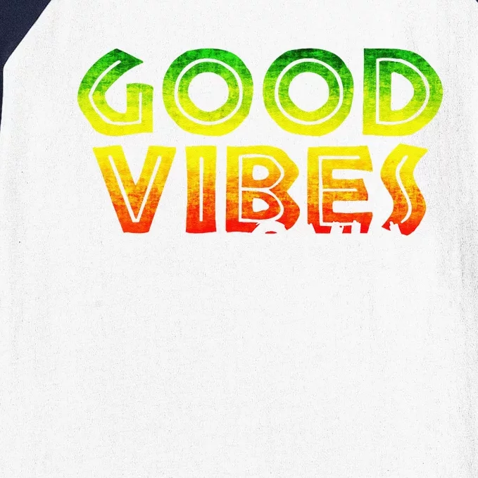 Good Vibes Only Rasta Reggae Jamaica Summer One Love Baseball Sleeve Shirt