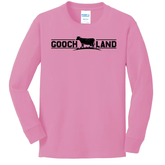 Goochland Virginia Pocket Design Funny Goochland Cow Cool Kids Long Sleeve Shirt