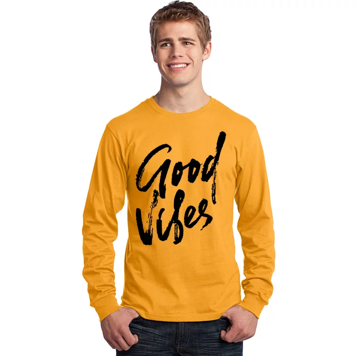 Good Vibes Positive Quote Long Sleeve Shirt